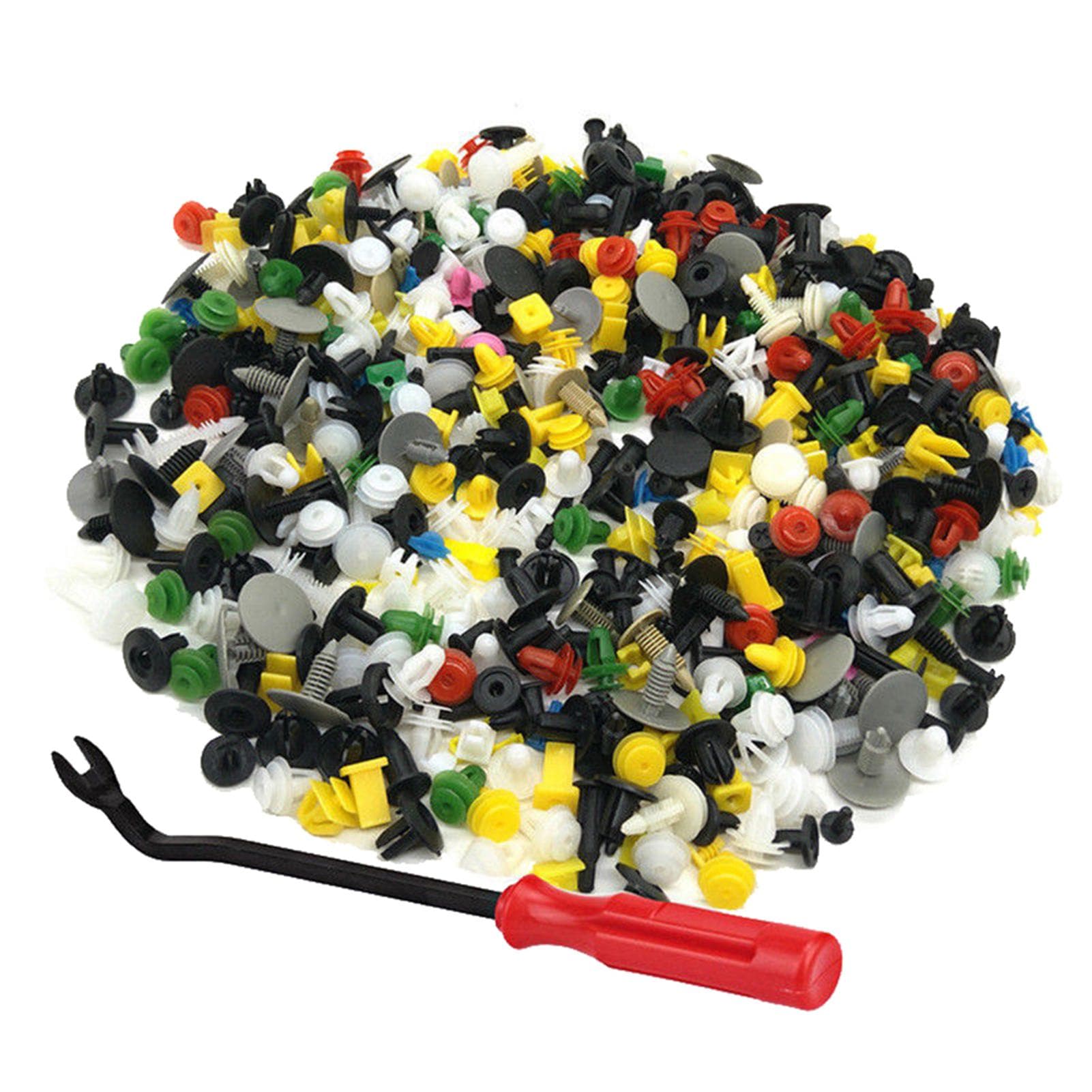 500Pcs Universal Mixed Vehicle Bumper Clips Retainer Fastener Rivet Door Panel Fender Liner without Car Removal Tool