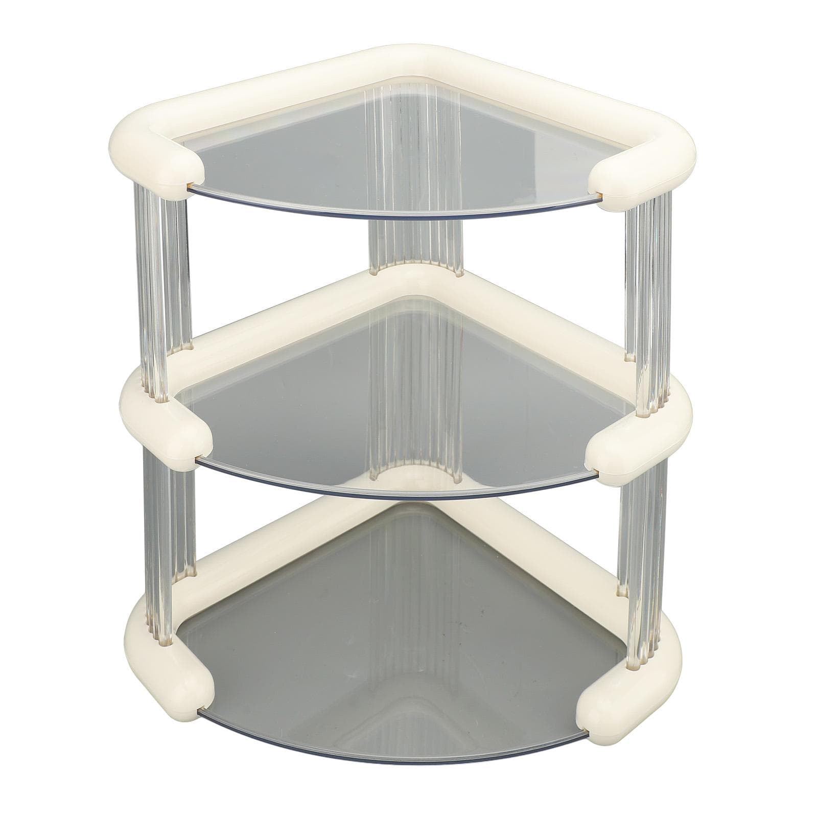 Desktop Corner Stand Multipurpose Simple Stylish Large Capacity 3 Tiers Corner Storage Organizer white