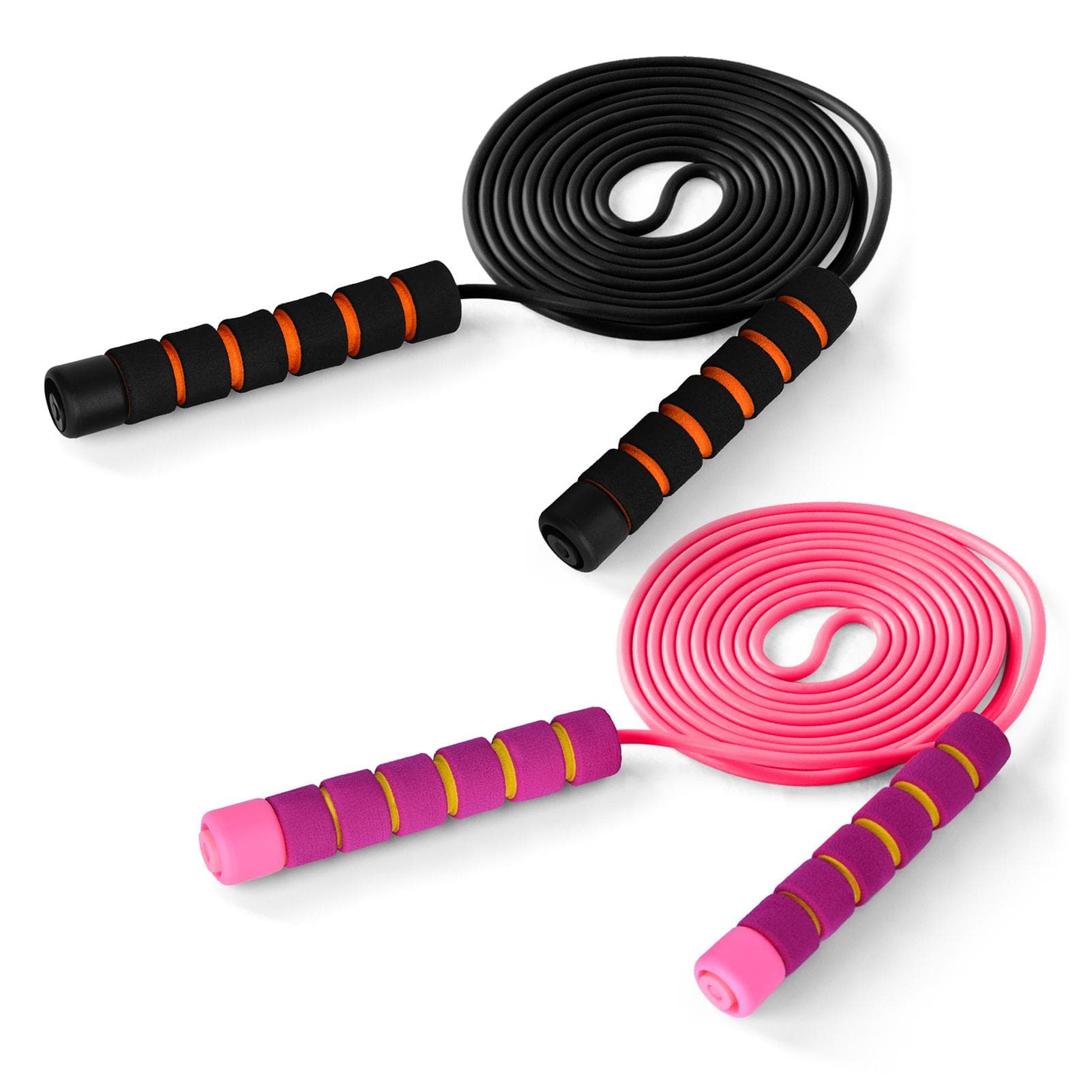 Adjustable Jump Rope for Men Women Kids Jumping Rope Fitness Training Workout Skipping Rope 2pcs black/pink