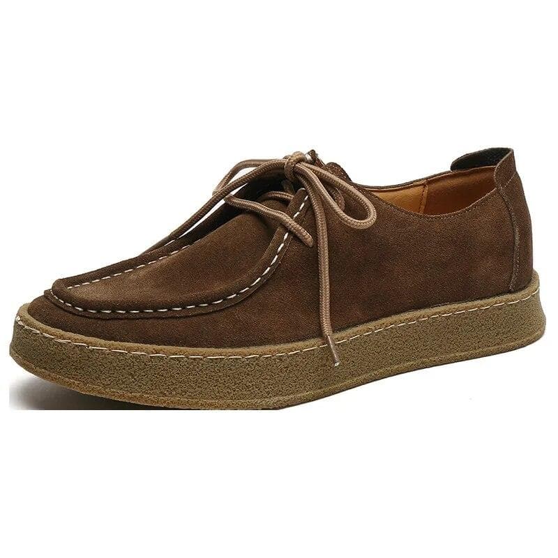 Men's Shoes Lace up Leather Casual Shoes Spring Autumn Male Sneakers Designer Man Shoes Genuine Leather Barefoot Shoes 42 khaki