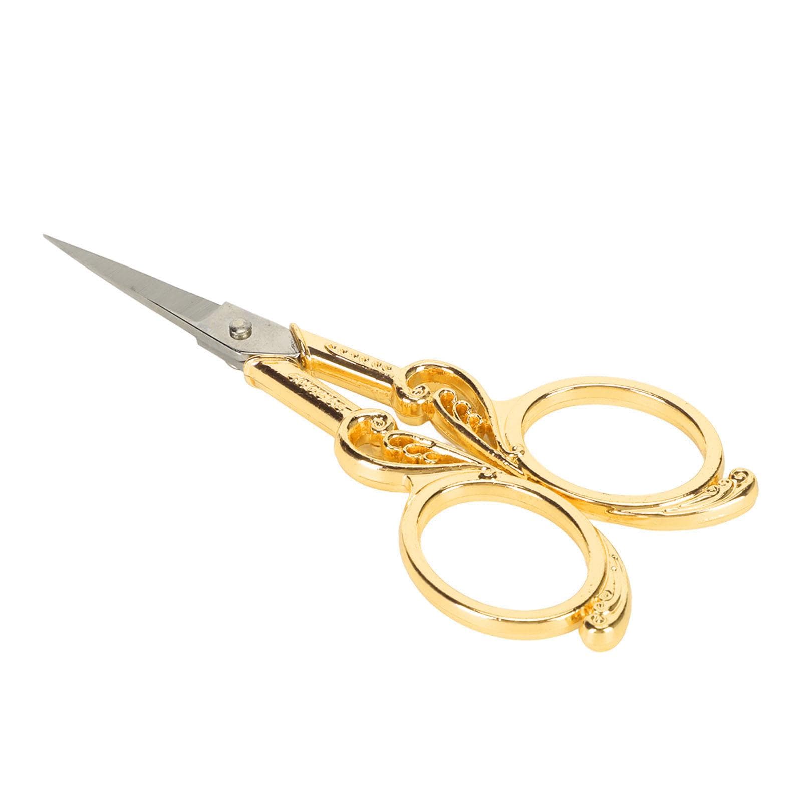 Vintage Scissors Stainless Steel Carved Handle Effort Saving Multifunction Craft Scissors for gold