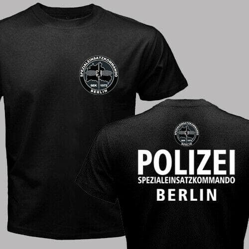 German State Police Swat Force Sek Spezialeinsatzkommando Polizei Men T-Shirt Short Casual 100% Cottonhirts S black