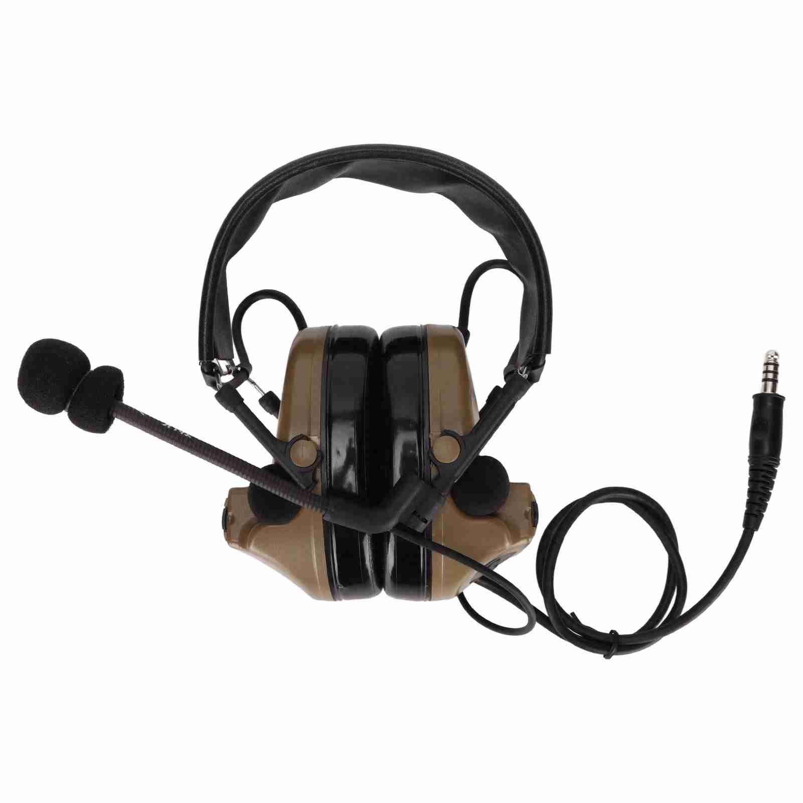 7.1mm Military Headphone Noise Reduction Sound Pick Up Headset with U94 PPT for MOTOROLA T5428 gray