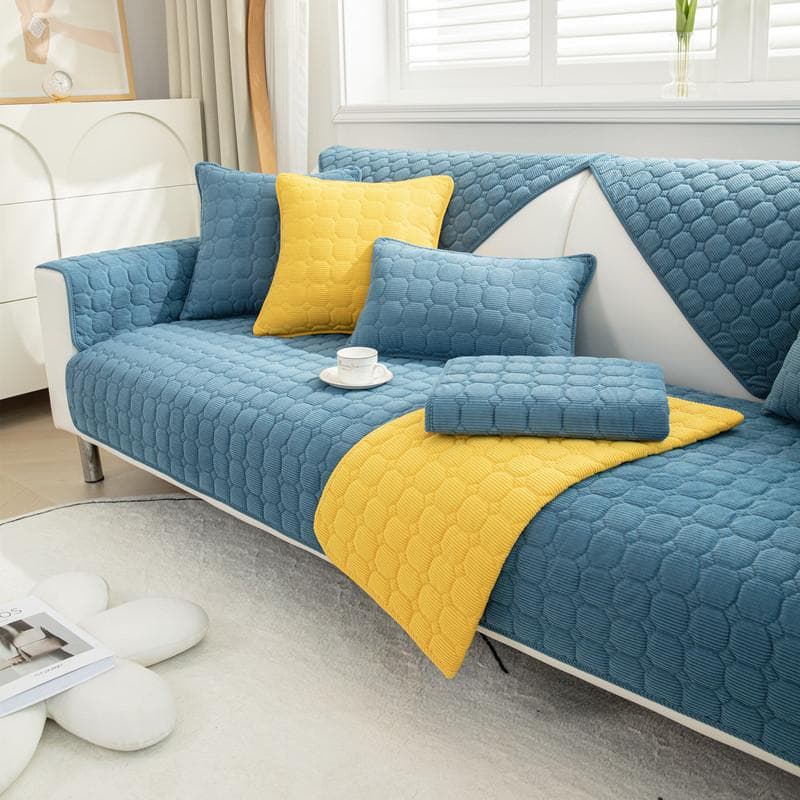 Thicke Sofa Cover Non-slip Couch Cover Cushion Slipcover for Living Room Universal for All Seasons Corduroy Home Protector Cover 90x90cm 1pcs
