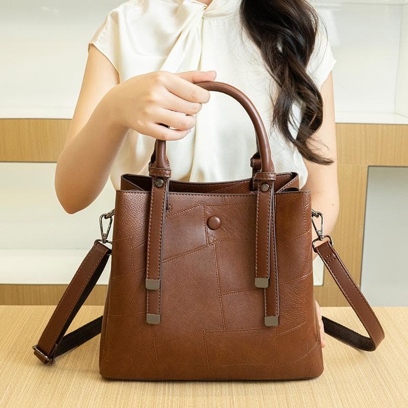 Retro Bucket Bag, Fashionable and Versatile, Large-capacity Commuting Bag, Niche Single-shoulder Crossbody Tote Bag brown