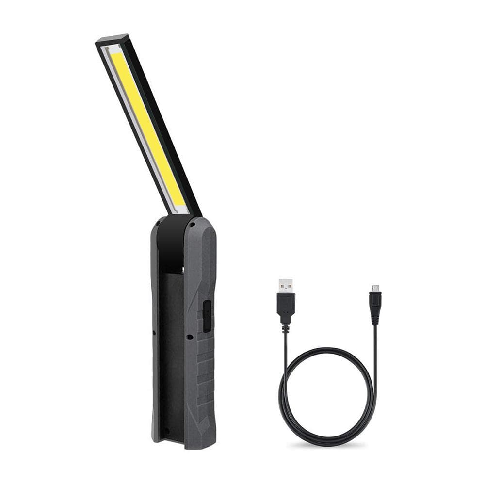 Portable Foldable USB Work Light 4 Mode COB Flashlight Rechargeable Magnetic LED Torch Flexible for dark gray