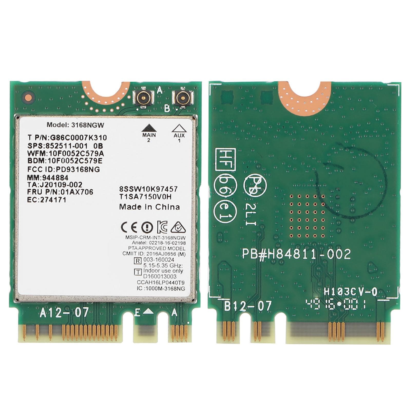 Internet 3168NGW Wireless-AC Dual Band Wifi Network Card with Bluetooth 4.2