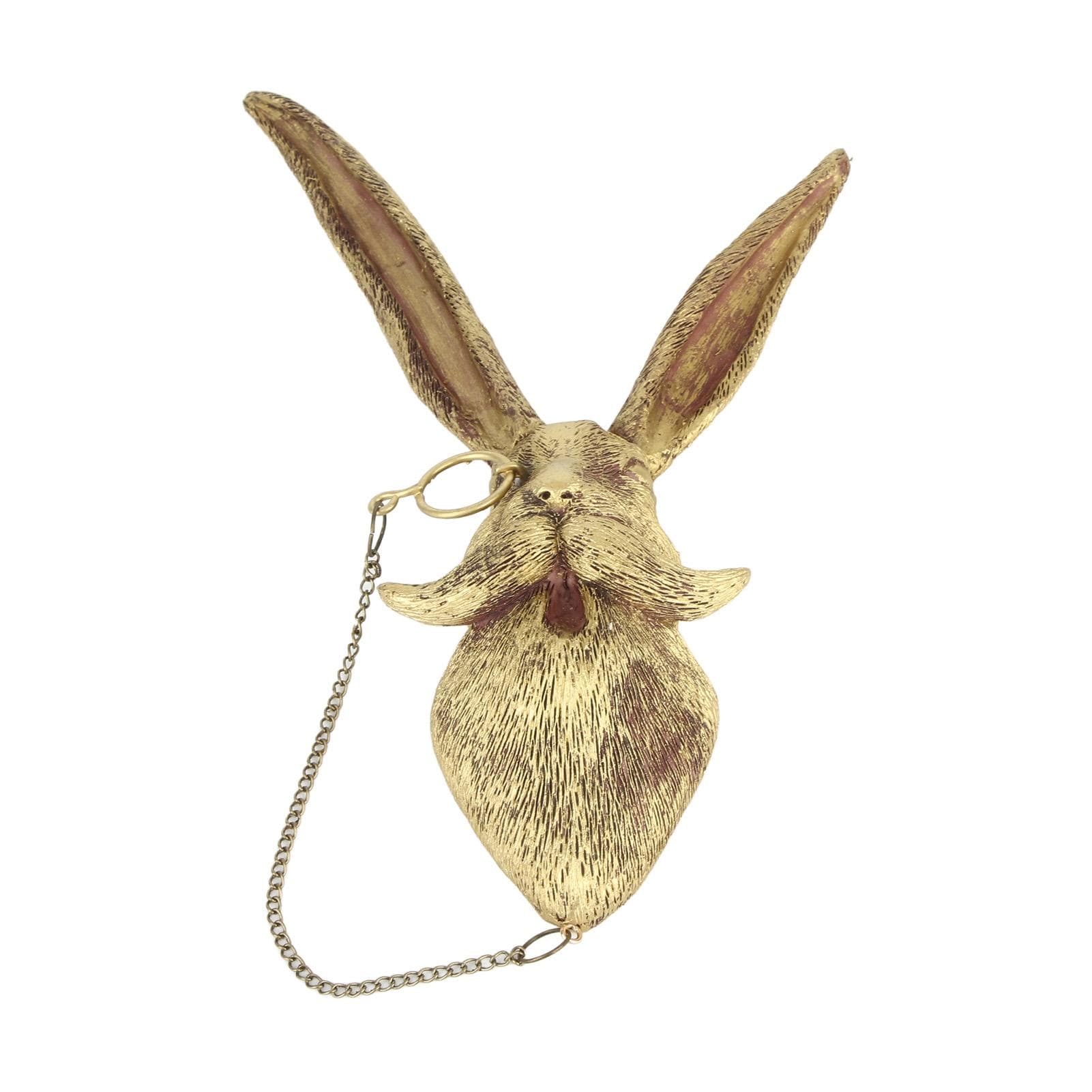 Home Decor Waterproof Bronzed Resin Animal Hanging Sculpture Sunscreen Animal Head Wall Hanging