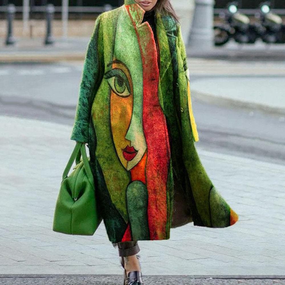 Autumn Women's Clothing Multi-color Plaid Long-sleeved Lapel Jacket XXXL