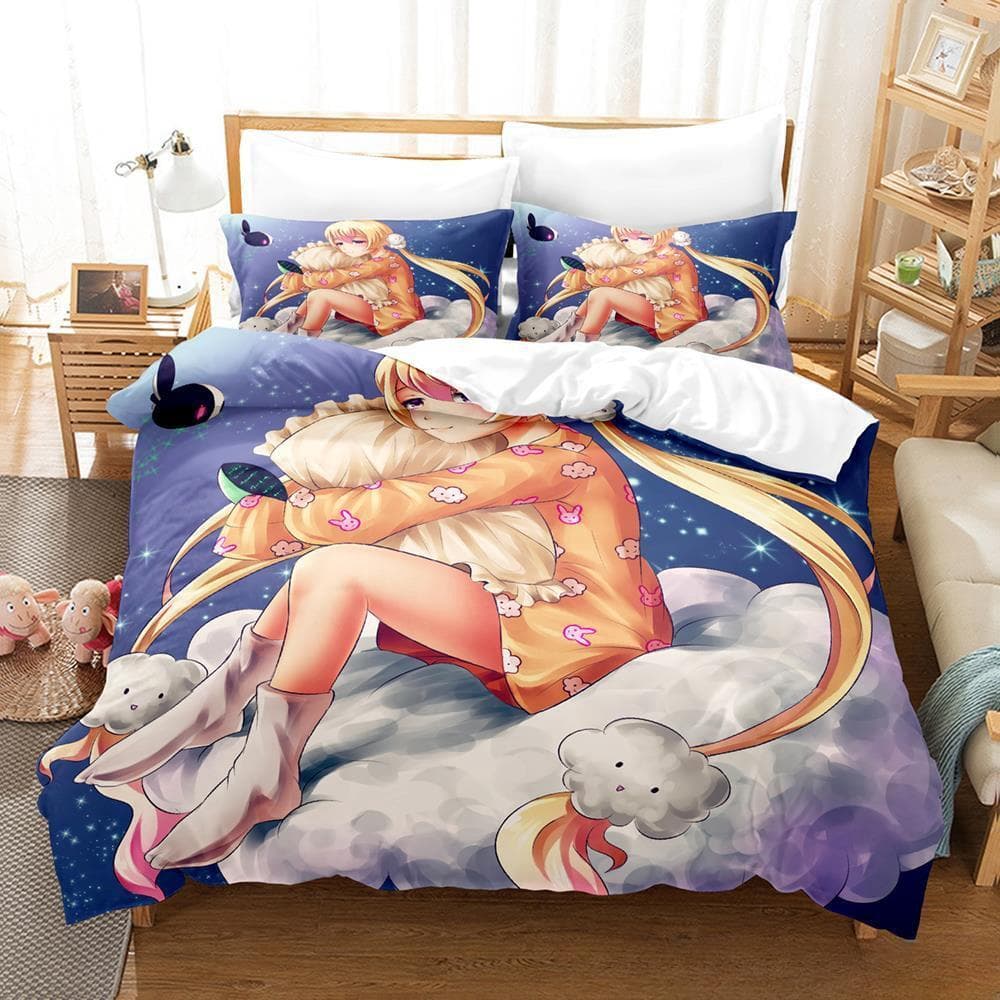 New Anime Magical Girl Raising Project Bedding Set Single Twin Full Queen King Size Bed Set Adult Kid Bedroom Duvet cover Sets EU Twin 135x200cm