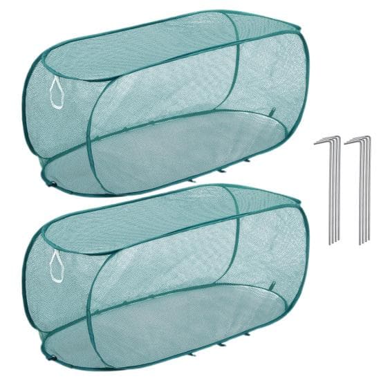 Garden Netting for Raised Beds Foldable Mesh Plant Cage with Ground Stakes Insect Bird Control Raised Bed Cover for Plant Protection L 2pcs