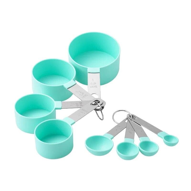 Measuring Spoons Set Measuring Cups Set Tea Coffee Measuring Tools Liquid Cake Flour Baking Cooking Kitchen Accessories green