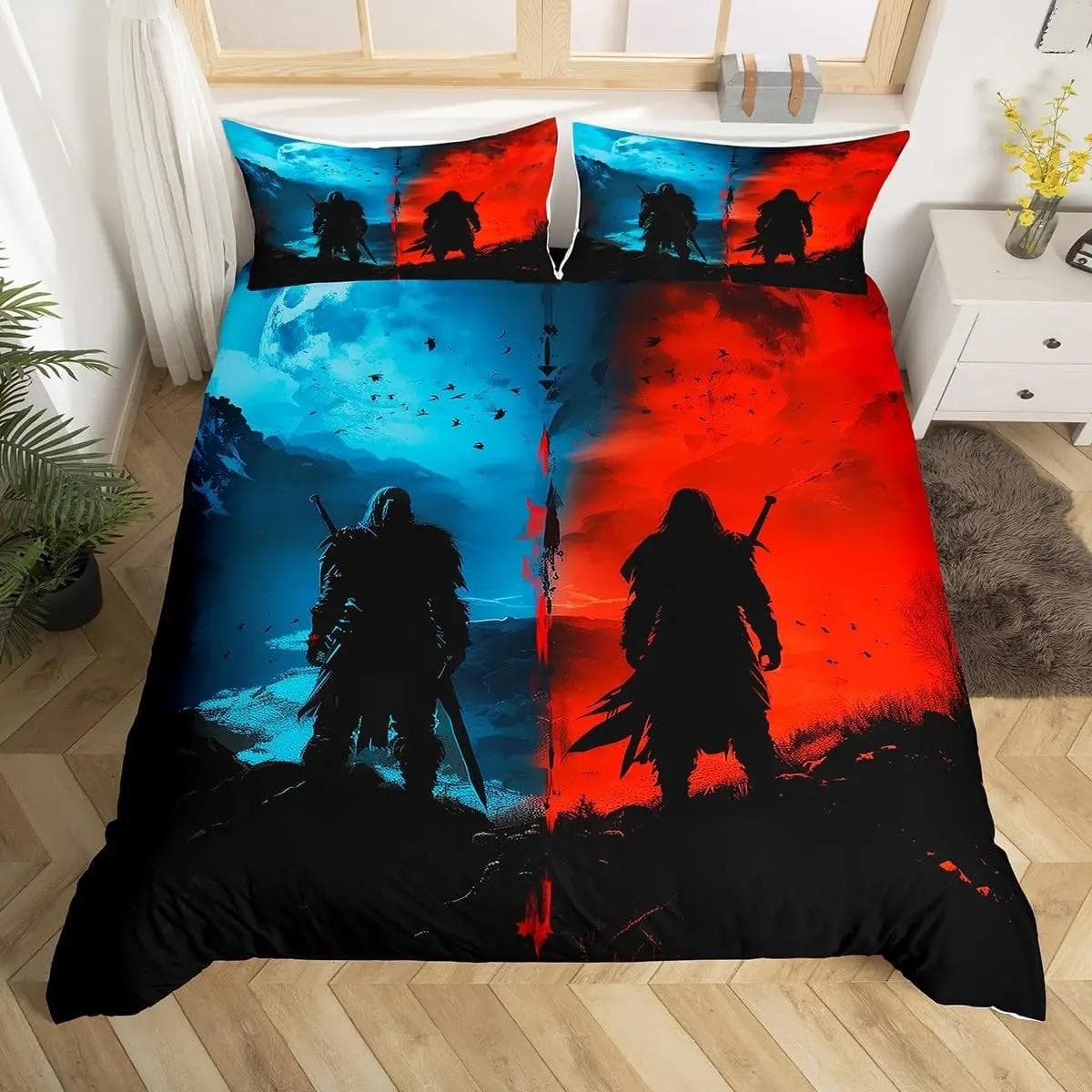 Taekwondo Duvet Cover Set King Queen Size,Chinese Martial Art Kung Fu Bedding Set,sport Theme Quilt Cover with 2 Pillowcases US Twin 172x218cm