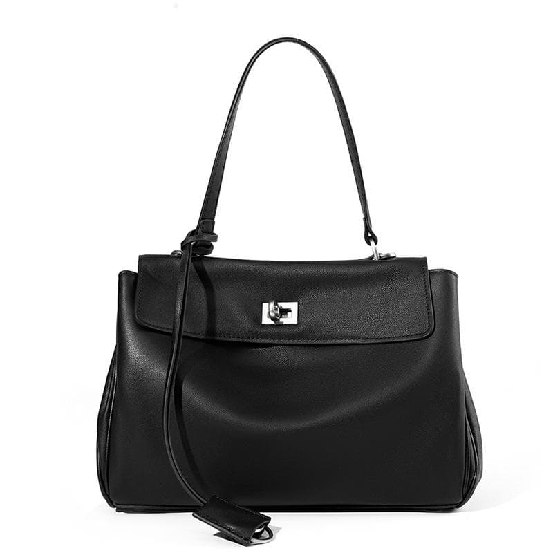 Tote Bag Big Smooth Small Leather Single Shoulder Hand Lock Commuter Underarm Bag