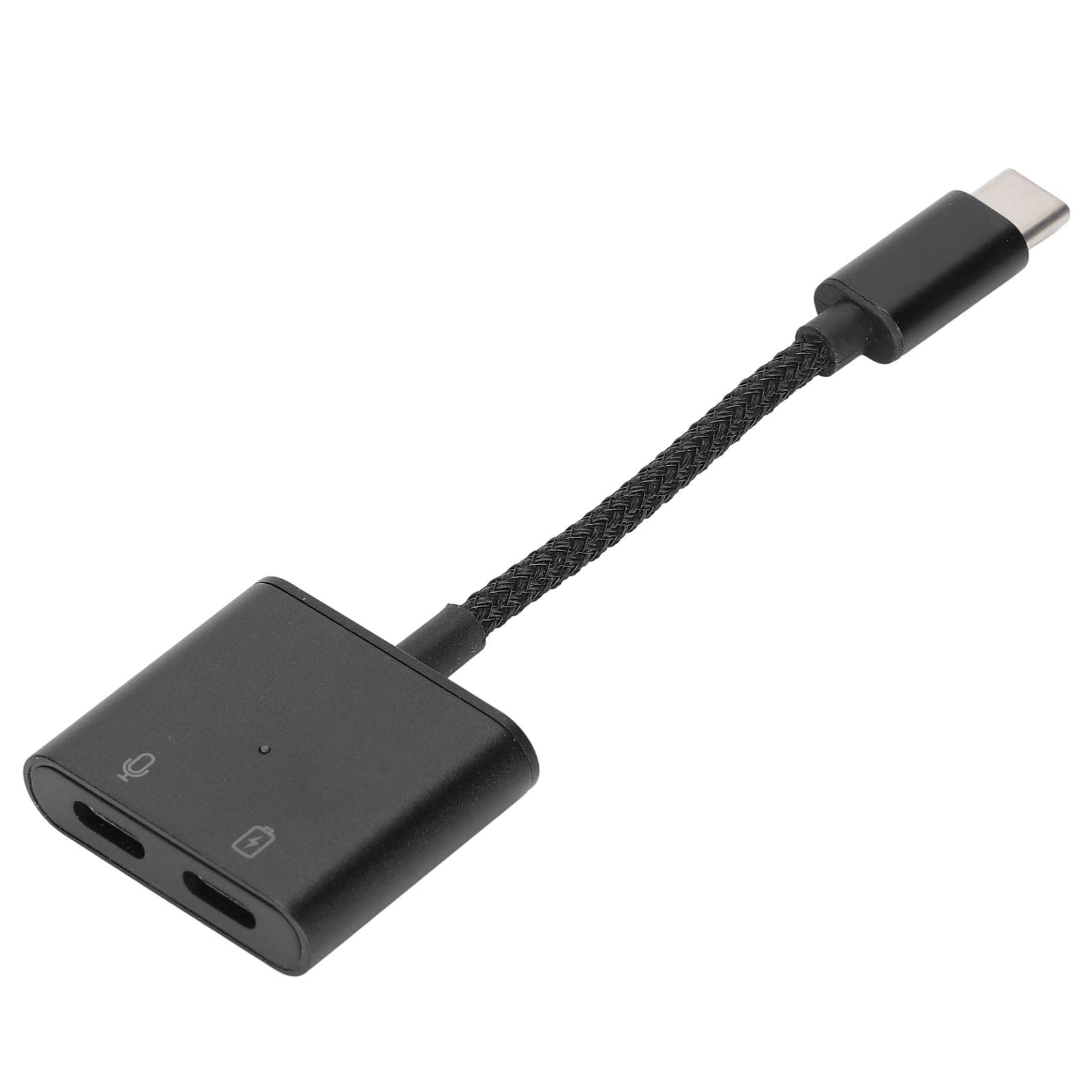 2 in 1 Type C to Type C o Adapter Type C to AUX Jack with USB C PD 60W Fast Charging Adapter black