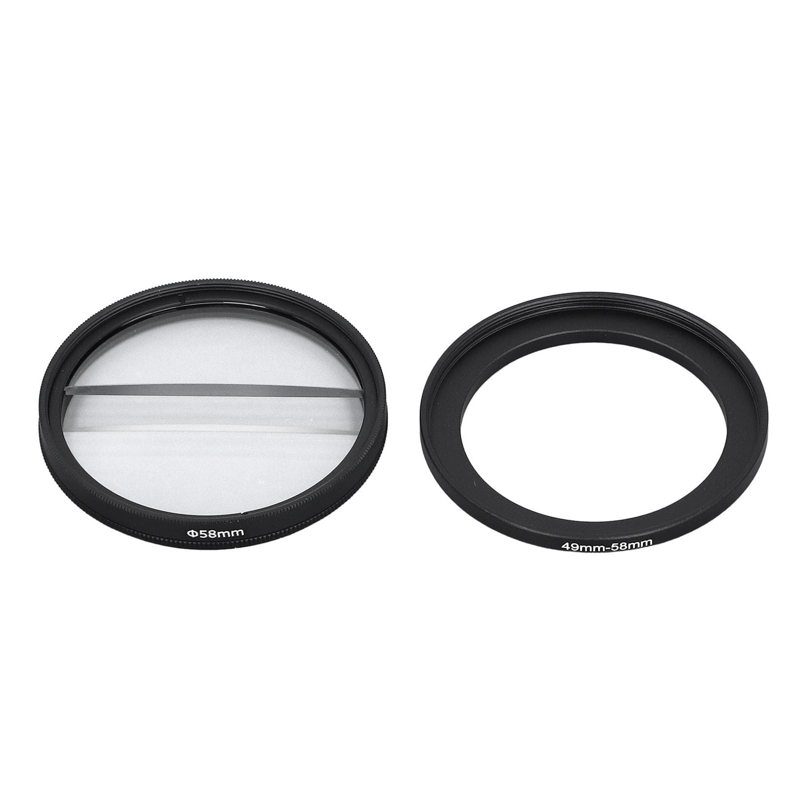 49mm Double Half Moon Special Effects Filter Center Split Diopter Lens Filter for Photography SLR