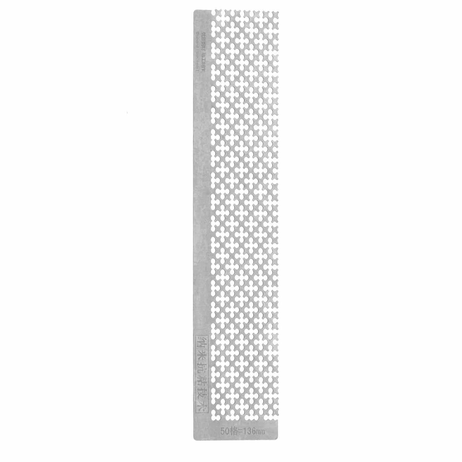 Rhinestone Painting Ruler Stainless Steel Blank Grids Point Drill Pen Ruler for 5D DIY140MM