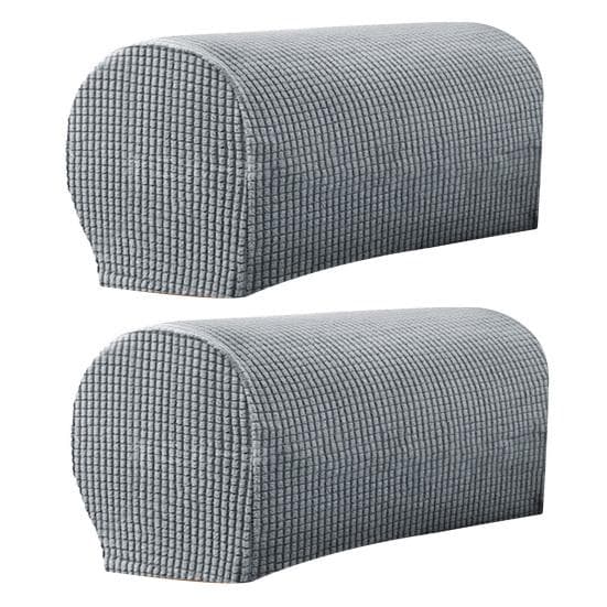 2Pcs Useful Washable Flexible Sofa Arm Protector Removable Helpful Chair Slipcover for Living Room light grey