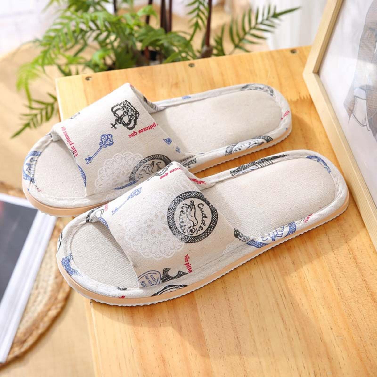 Womens Mens Couples Fashion Casual Home Slippers Indoor Floor Flat Shoes Sandals 44-45