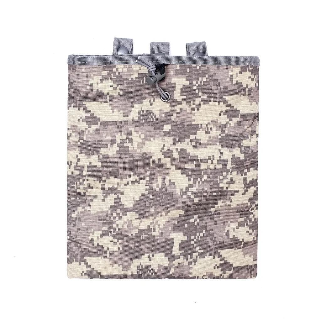 Outdoor Sports Large Recycling Bag Tactical Folding Storage Pack Small Waist Pack Miscellaneous Storage Bag Molle Attachment Pouch ACU Camouflage