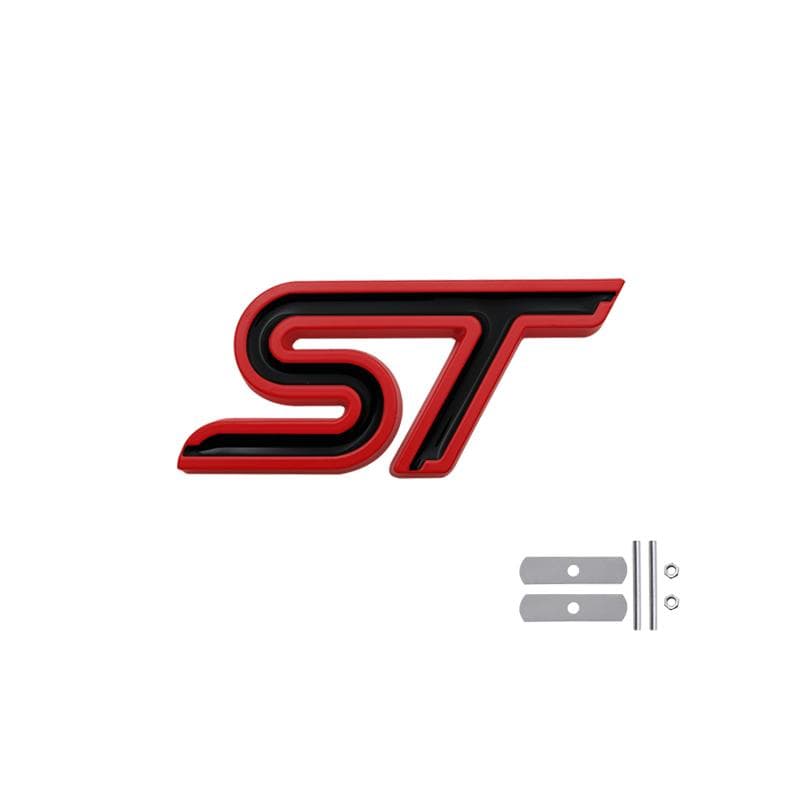 ST Logo Grille Badge 3D Metal Emblem Decal For ST Line Fiesta Focus Edition Car X KUGA Mondeo Ecosport Accessories orange