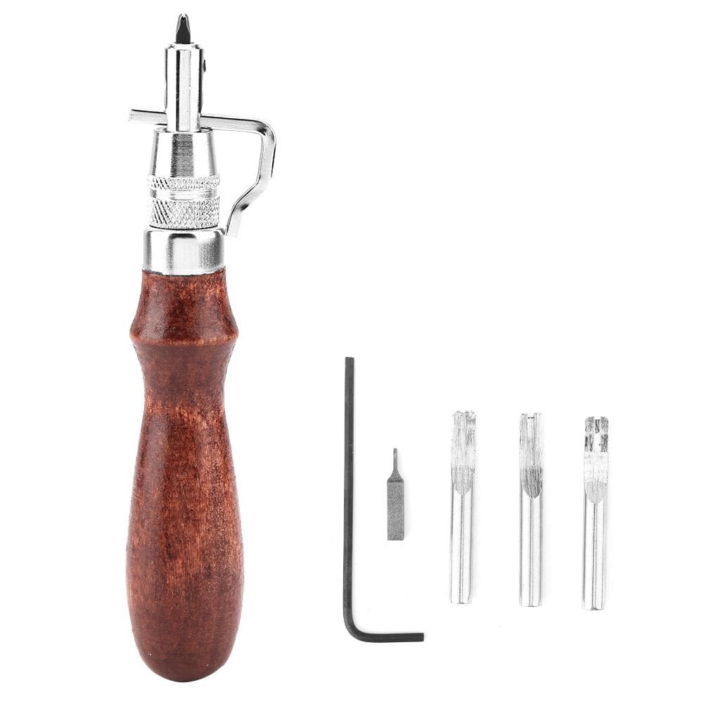 Professional 5 In 1 Multifunctional Leather Craft Tool Stitching Groover Set white