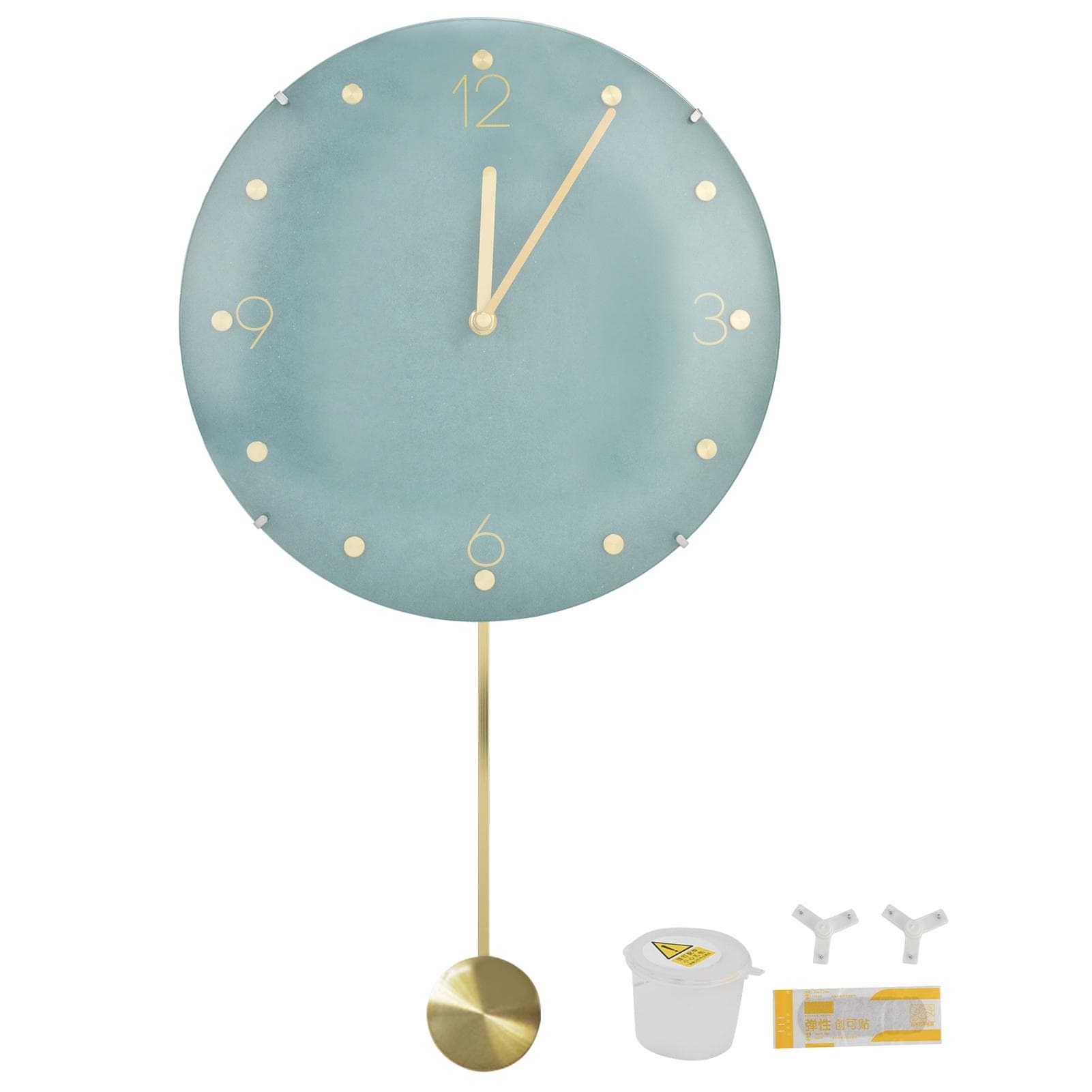 Modern Hanging Clock Framless Round Wall Pendulum Clock for Home Bar Shop Cafes Living Room