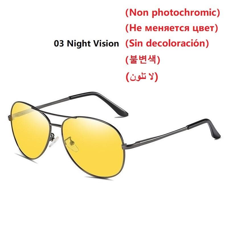 Luxury Photochromic Pilot Sunglasses for Men Women UV400 Driving Glasses Change Color Day Night