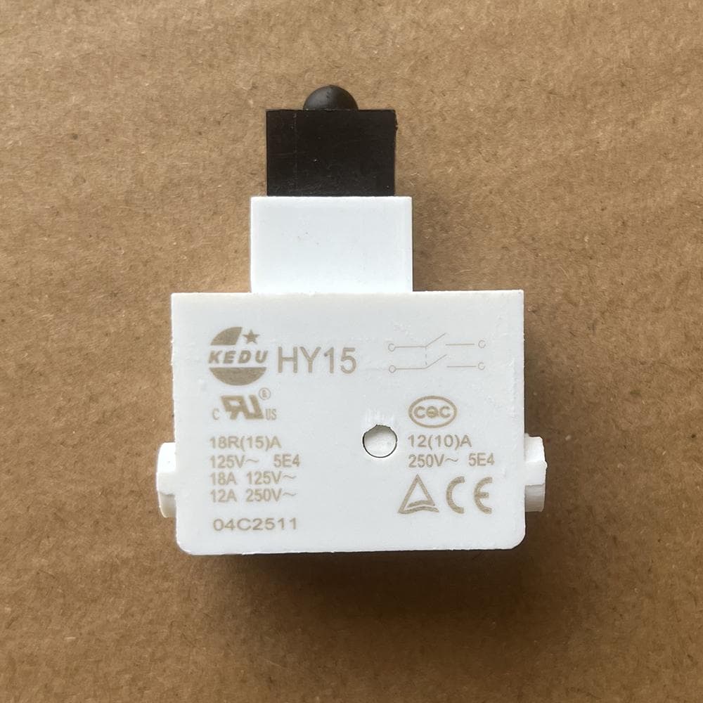 KEDU HY15 On Off Push Button Switches for Miter Saw Lawn-Mower 18A-125V 12A-250V 3.76 X 1.86 X 4.70 CM white