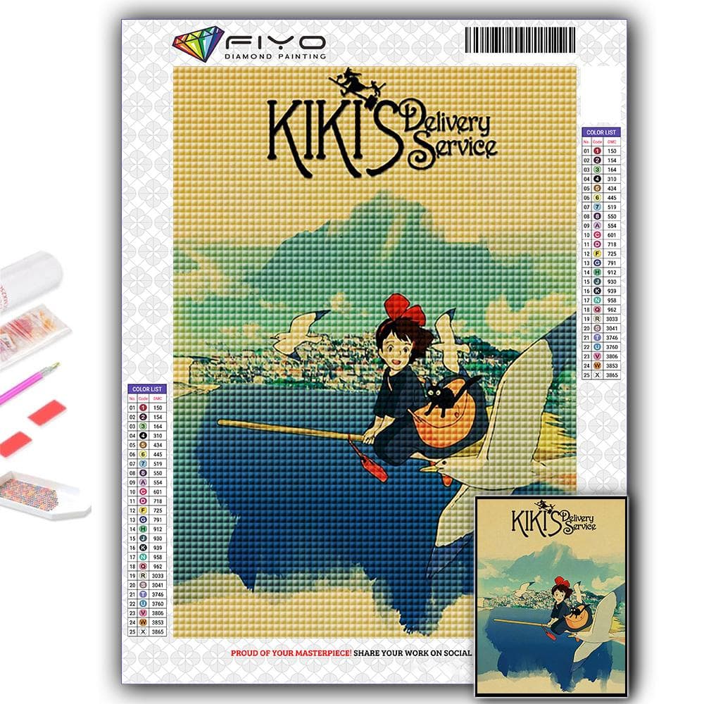 5D Diy Diamond Painting Hayao Miyazaki Anime Poster Cross Stitch Full Diamond Embroidery Mosaic Full Square 30X40CM