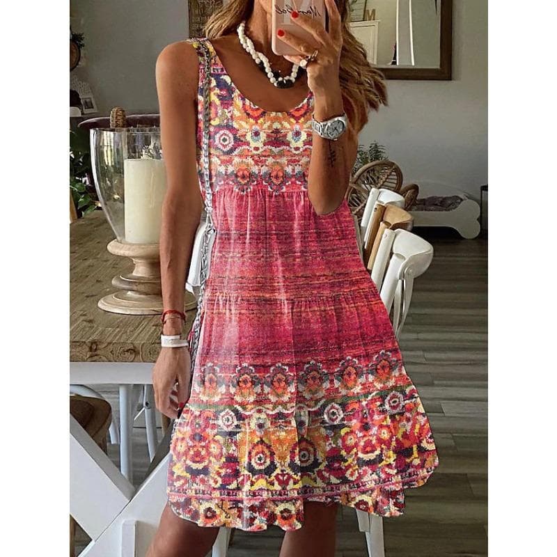 YYFS Women's Fashion Summer Spring Sleeveless Suspenders Loose Waistline Casual Dresses S