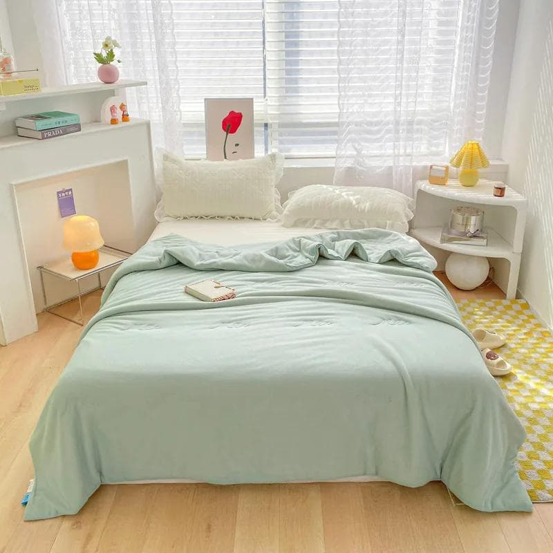 New Plaid Summer Quilt Airable Cover Comfortable Thin Duvet Washable Quilt 150x200cm