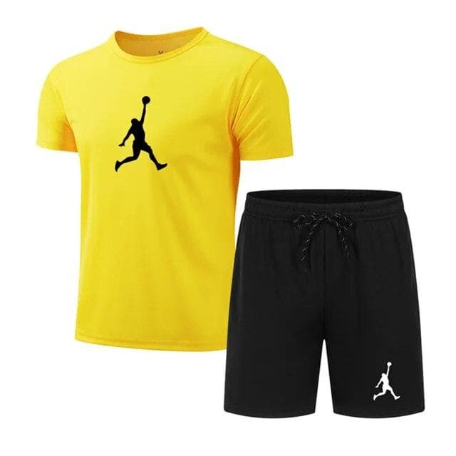 Summer Popular Men's T-shirt+shorts Suit Men Sports Suit Printing Casual Fashion Short-sleeved T-shirt Set Men Joggers Suit Set L