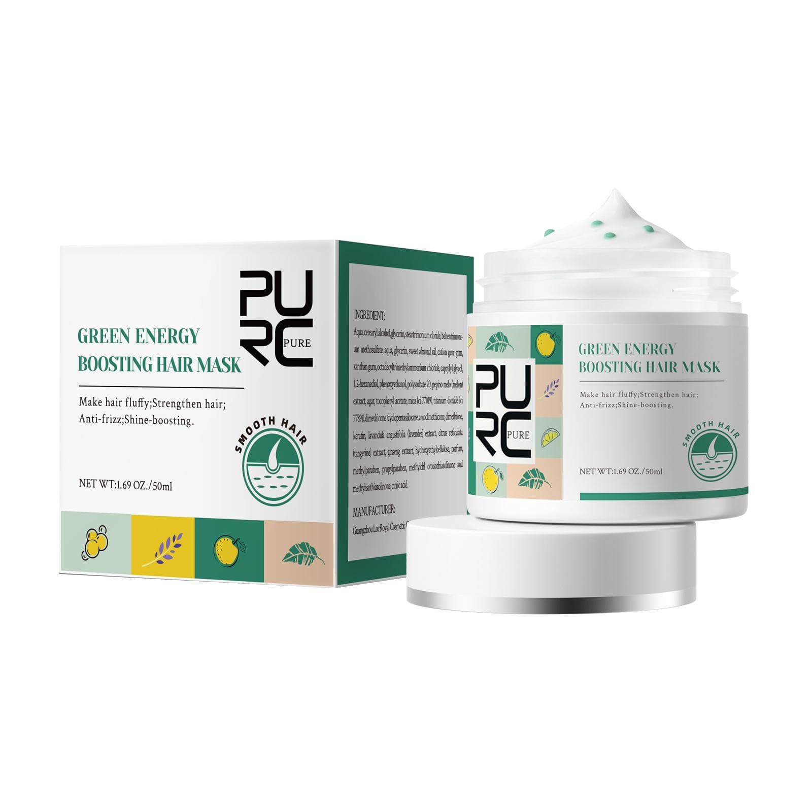 Green Energy Hair Mask Deep Repair Frizz Smoothing Nourishing Treatment Keratin Hair Treatment 50ml 50ml green