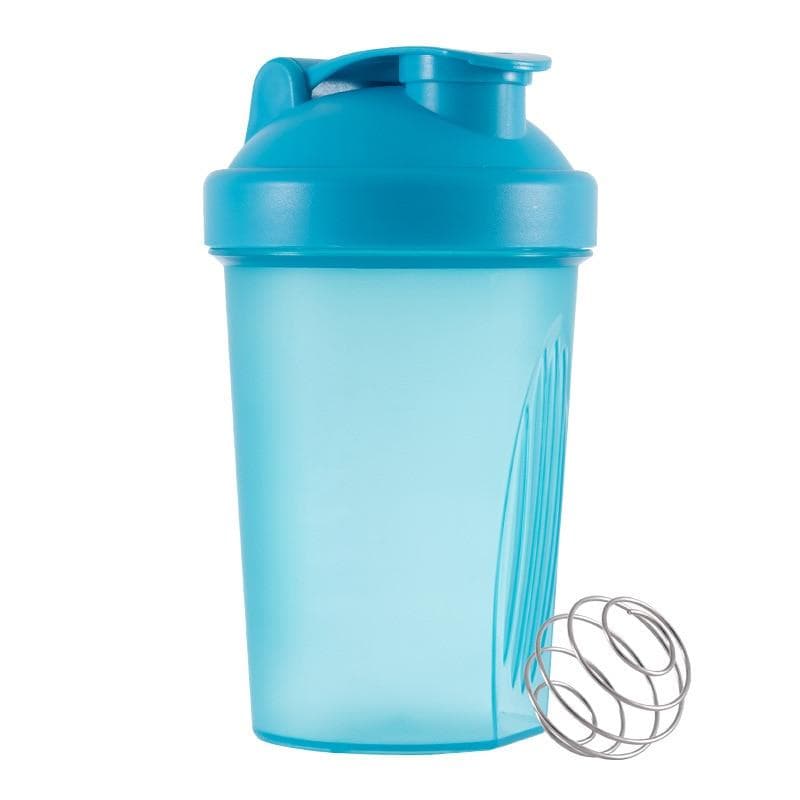 400ML Blender Shaker Bottle with Stainless Whisk Ball BPA Free Plastic Protein Shakes Leakproof for Powder Workout Gym Sport blue blue