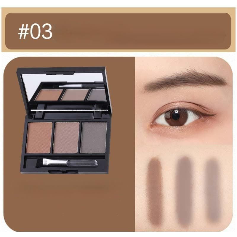 3 Colors Professional Eyebrow Powder Kit Long Lasting Eyebrow Powder Shadow Palette With Soft Brush Eyebrow Enhancer