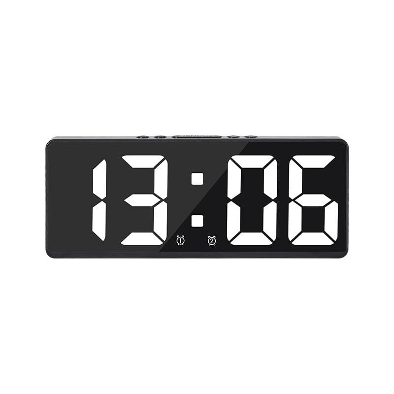 Voice Control Digital Alarm Clock Teperature Snooze Night Mode Desktop Table Clock 12/24H Anti-disturb Funtion LED Clocks Watch white/black