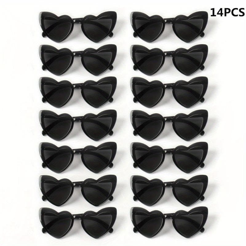 14pcs Heart Shaped Cat Eye Glasses Women Fashion Accessories for Party Wedding Festival