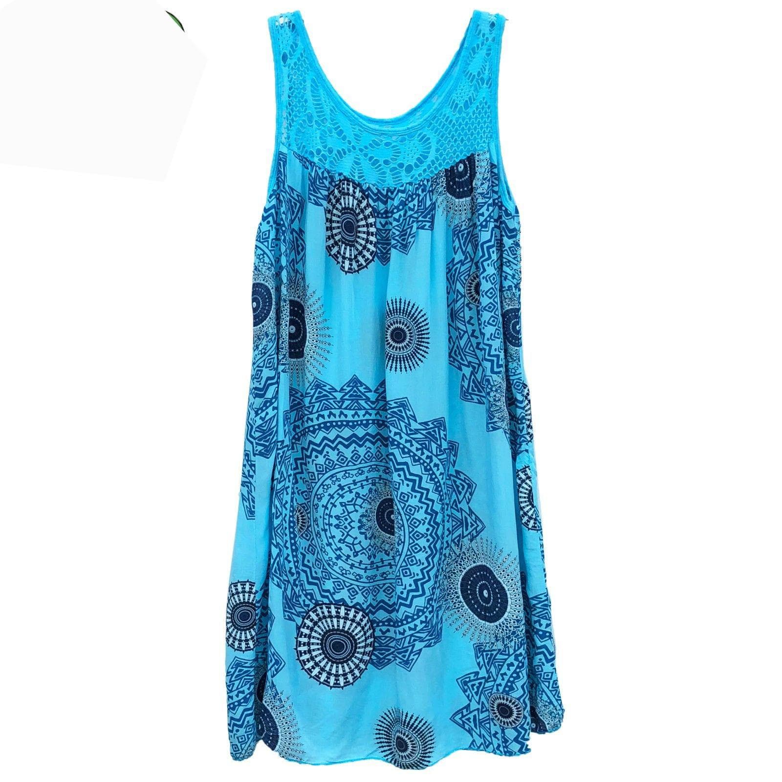 DAFIFY Women's Fashion Bohemia Summer Spring Sleeveless Suspenders O-Neck Casual Dresses L