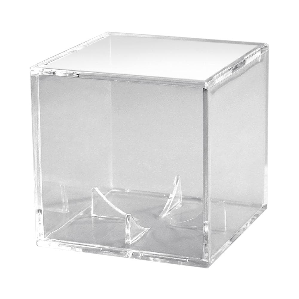 Baseball Display Case UV Protection Acrylic Cube Baseball Holder Square Clear Supports Box for 9 transparent