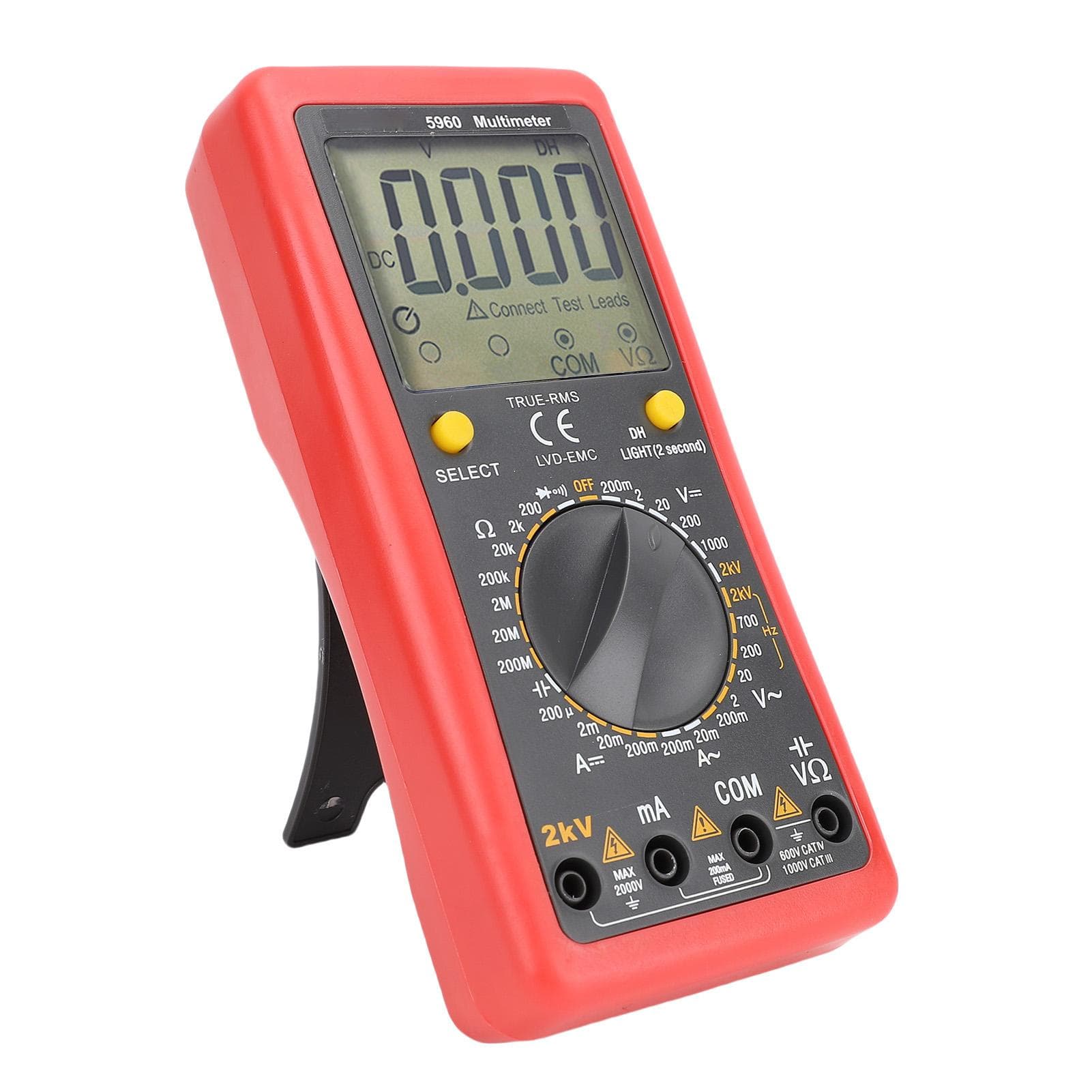 Digital Multimeter Accurate Measurement 2000V 200mA 20M Ohm Smart Anti Burning Voltage Current Meter