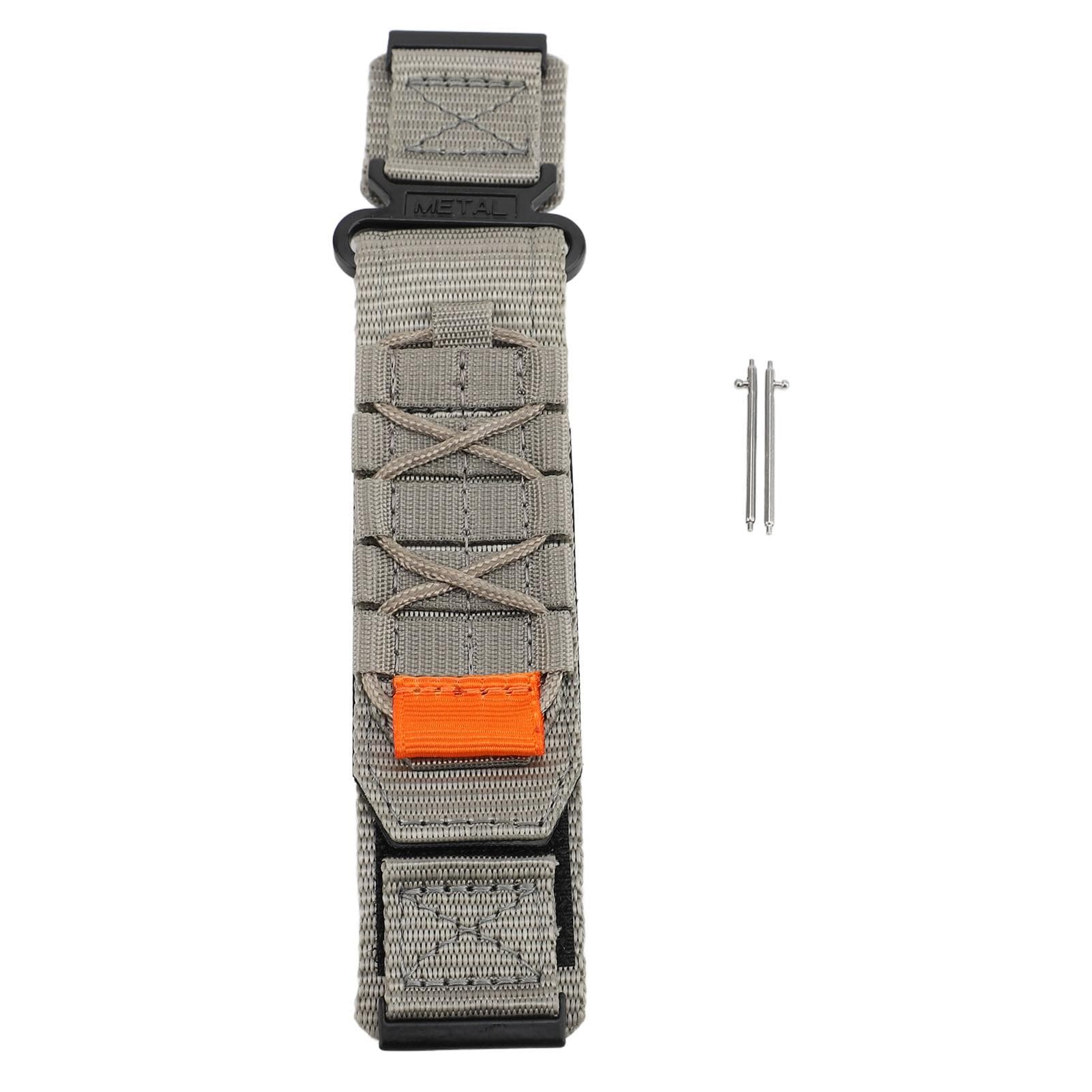 24mm Nylon Watch Strap Smart Watch Band Replacement Sport Watch Wristband for 9 Baro/ 9/7/D5i Grey gray
