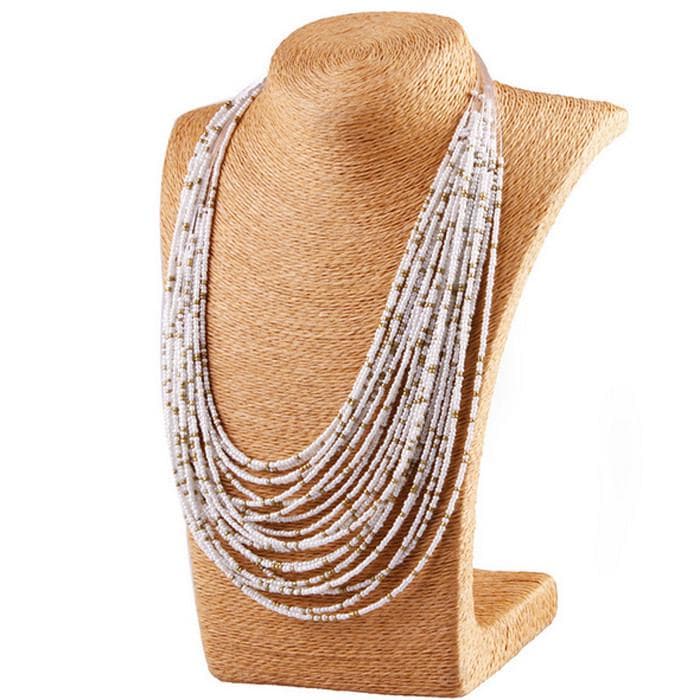 Ethnic Bohemian Vintage Exaggeration Multilevel Choker Necklace Beads Pendant Women Jewelry Gifts