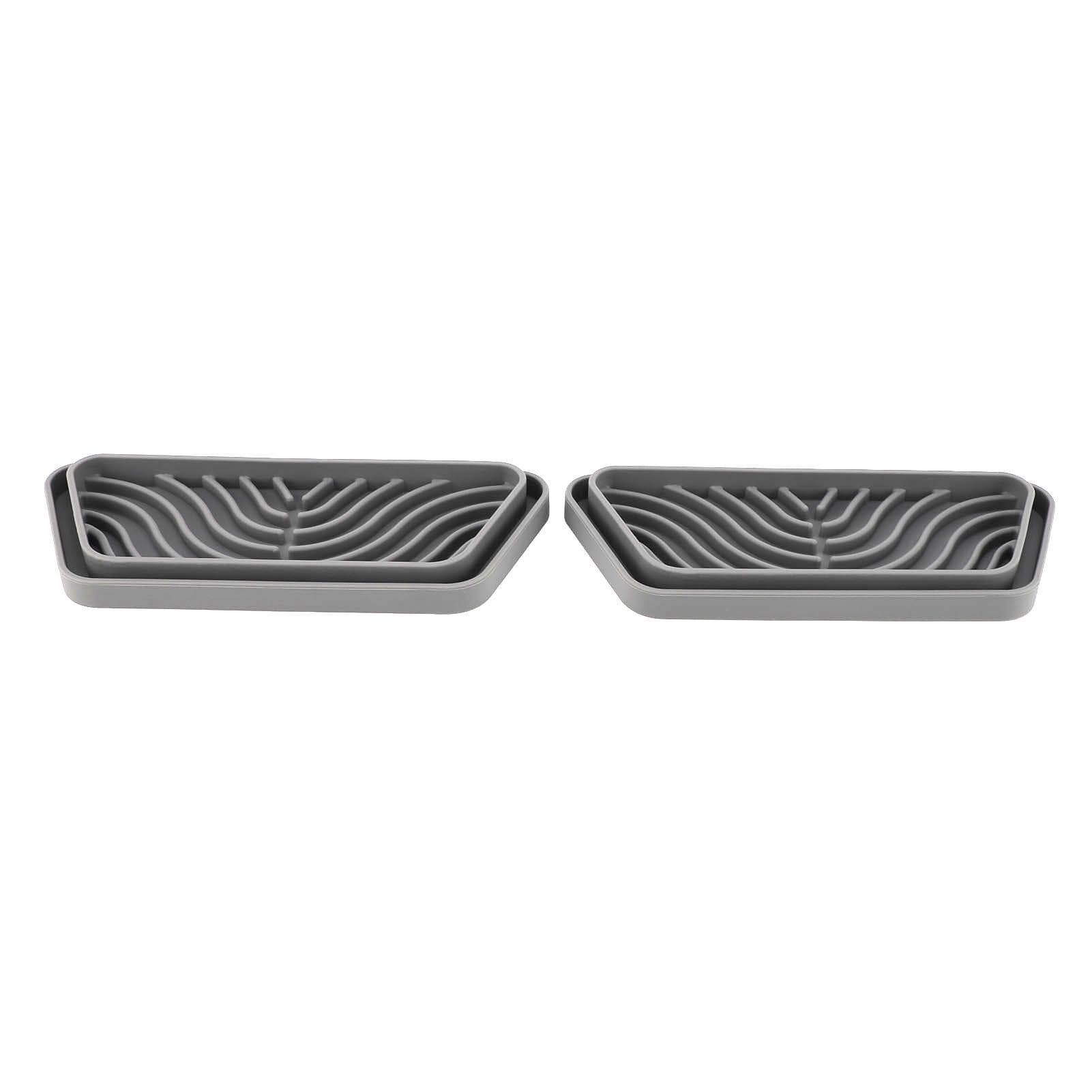 2Pcs Refrigerator Water Drip Tray Catcher Trapezoidal Silicone Refrigerator Drip Tray Catcher for gray