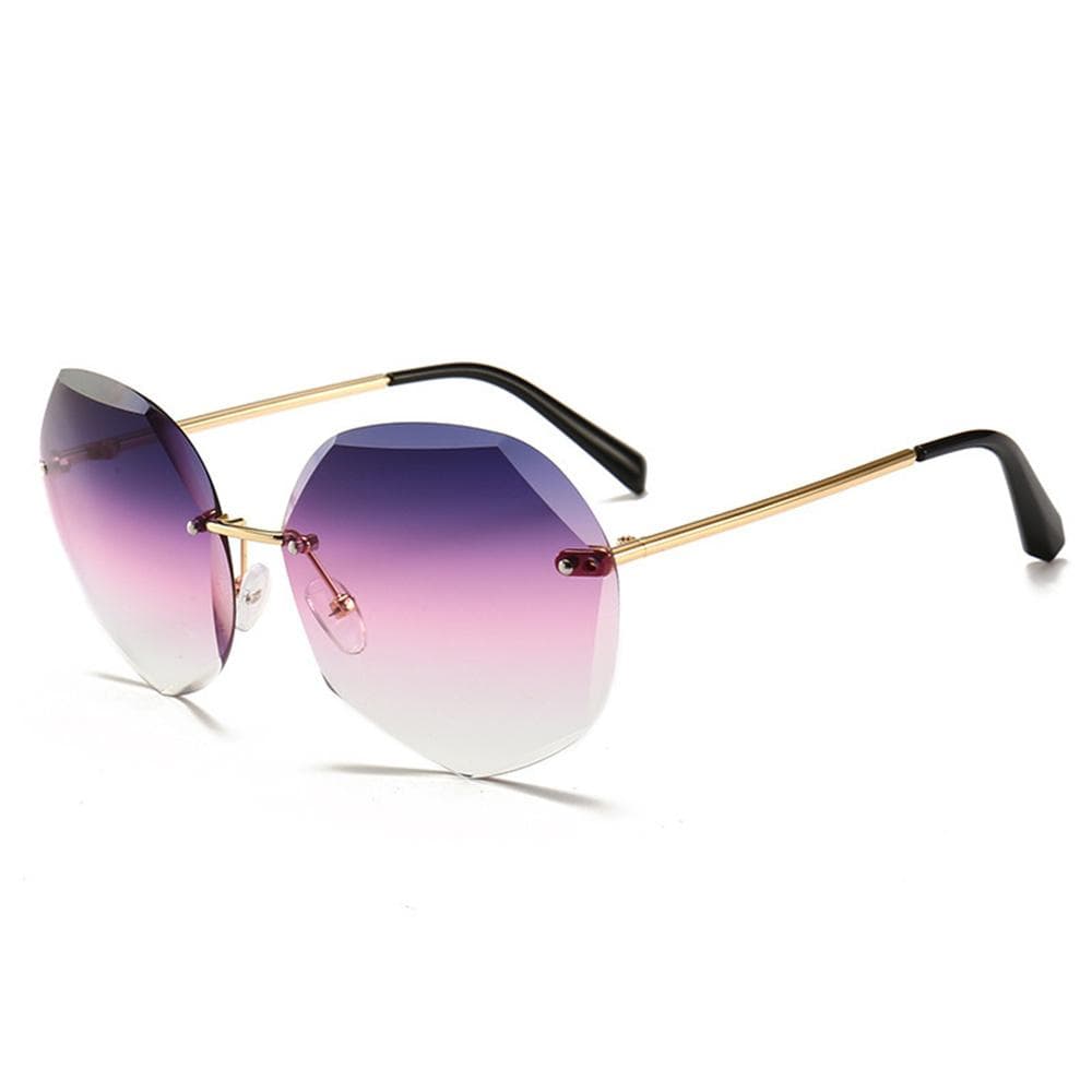 Frameless Edge-Cutting Sunglasses Women's Vintage Rimless Gradient Sun Glasses V4 Outdoor Sun-protection Eyewear New
