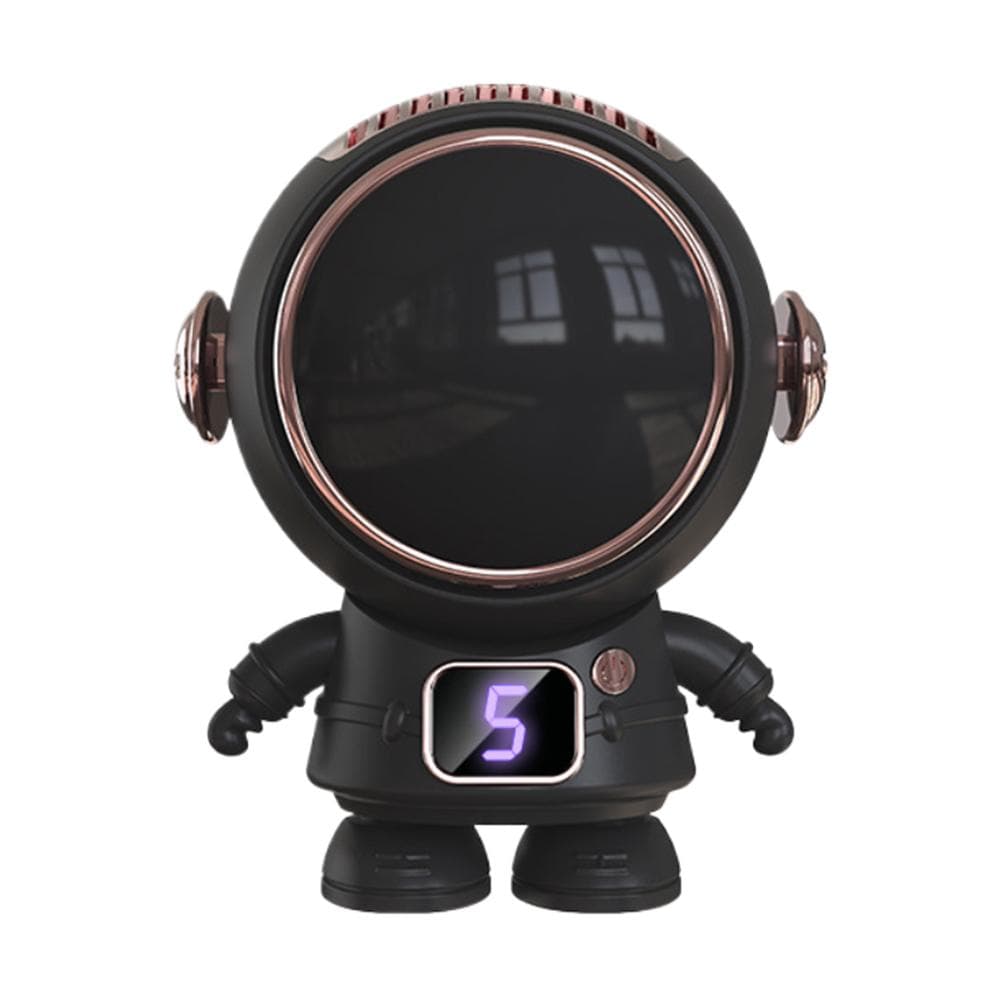Astronaut Hanging Neck Fan Mini Cooling Fan USB Rechargeable Hands Free Travel Fan Multifunction 5 Wind Speed for Home Office CHINA black