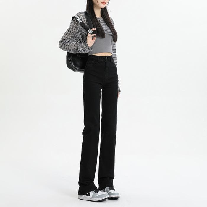 Autumn Style High Elasticity and Slimness, Drooping, High Waist Straight-leg Pants for Women, Autumn and Winter Pants for Women, Autumn and Winter XXL