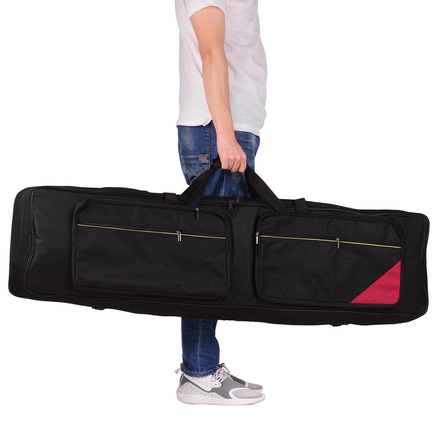Professional Electric Piano Bag Portable Gig Bag with Durable Handle Shoulder Strap 8MM Anti-Collision Cotton Interlayer for 88 Keys Keyboard black