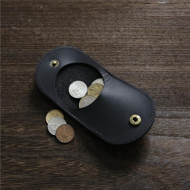 Women's Coin Wallet Mini Purses Hasp Money Clip Clutch Men Gift Pouch New Manual Craft Storage coin bag black