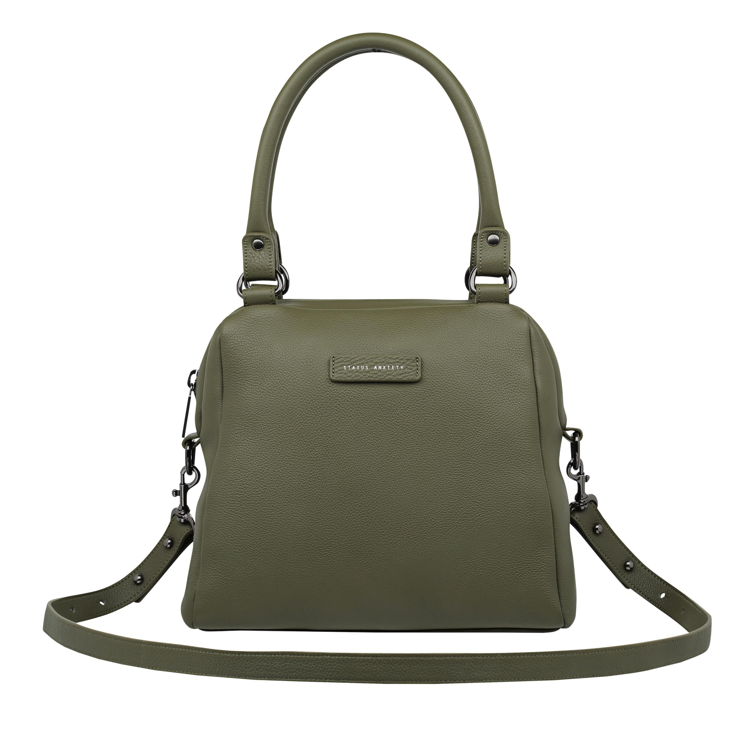 Status Anxiety LAST MOUNTAINS Bag with Crossbody Commuter Leather Cowhide Korean Leather Khaki Handbag/Shoulder Strap, Women's Bag, Bag, Leather, Bag,